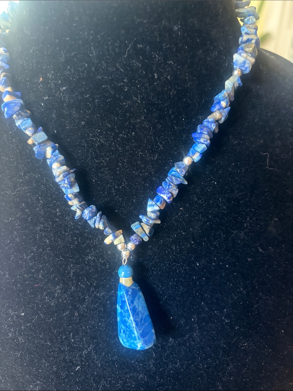 Lapis Blue Chip & Pendant Necklace - Women Jewelry